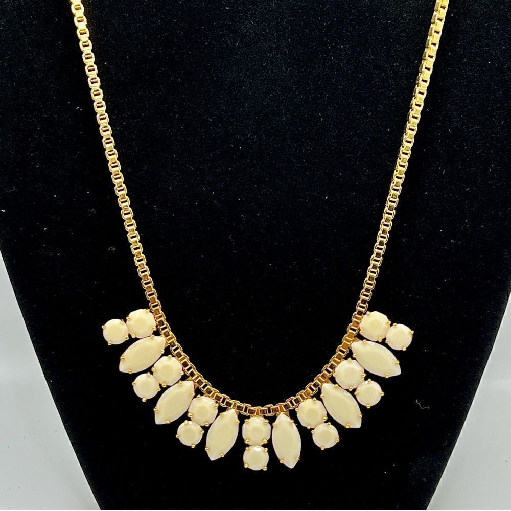 Kate Spade gold box chain and cream statement necklace